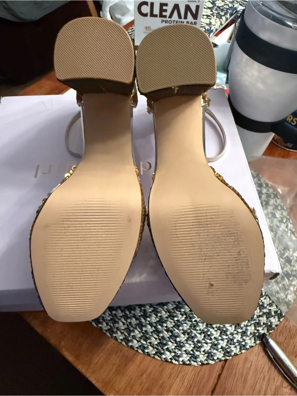 Madden Girl Metallic Gold Sequin Platform Heels